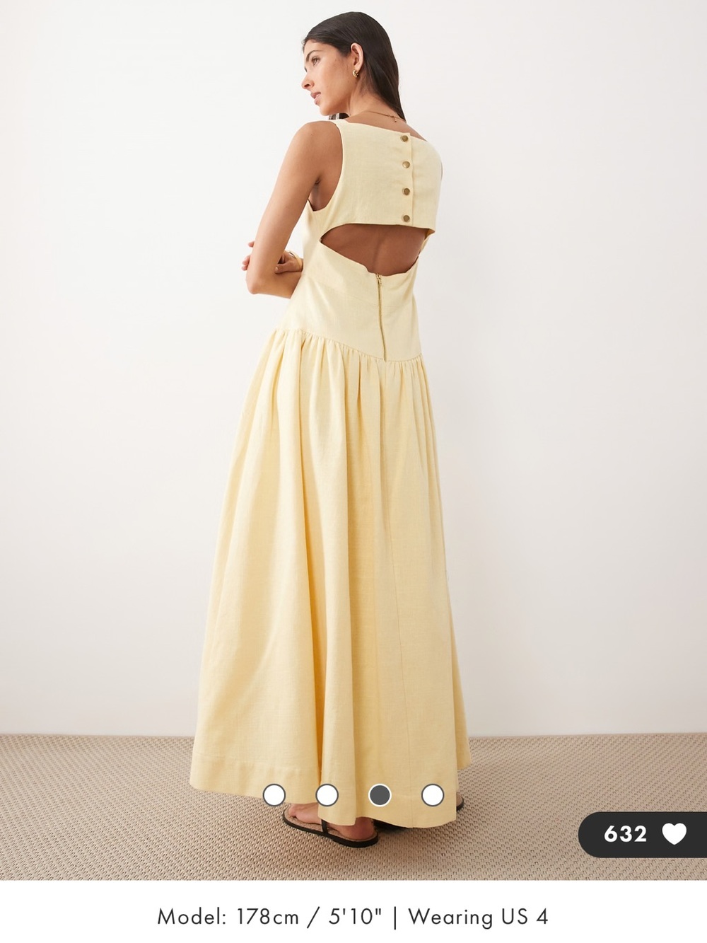 ASOS Pale Yellow V-Neck Maxi Dress - Picture 5 of 5